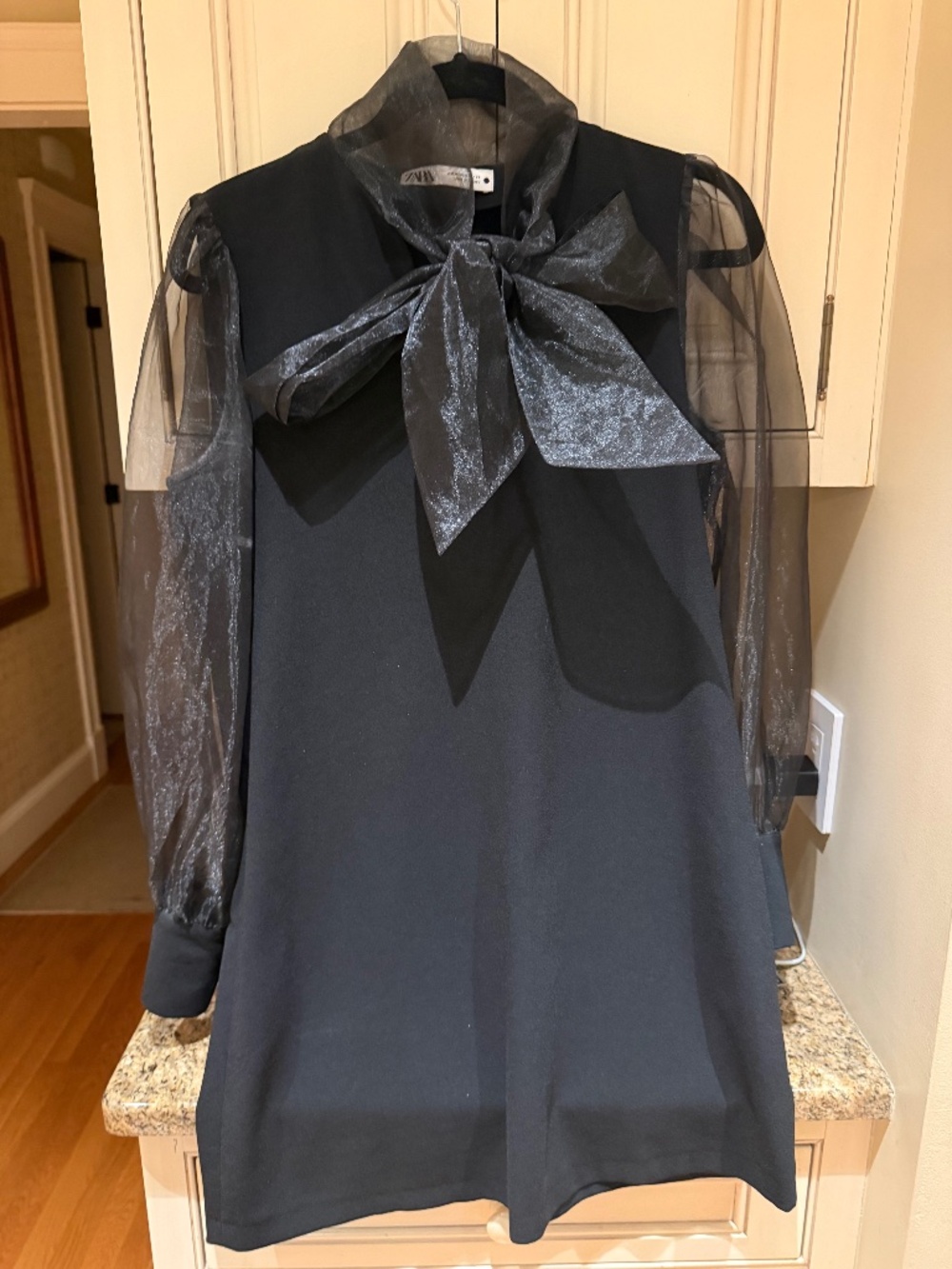 Zara mini dress with neck bow